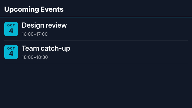 Calendar Events — Demo · example content