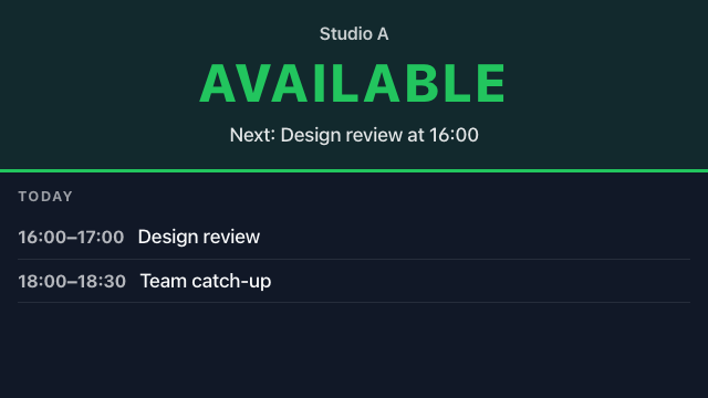 Meeting Room Status — Demo · example content