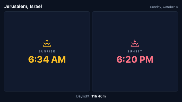 Sunrise & Sunset — Demo · example content