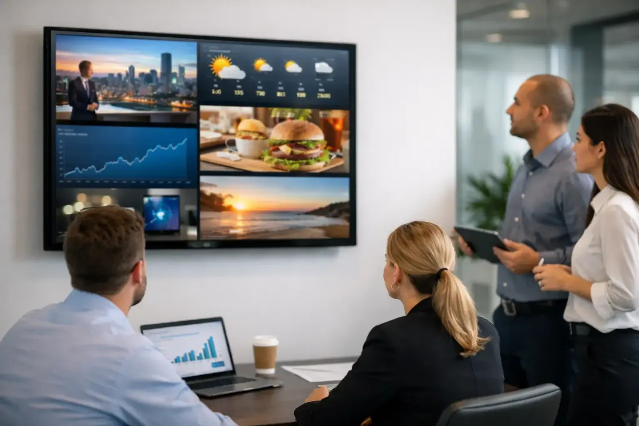 Best digital signage TV apps shown on a business smart TV