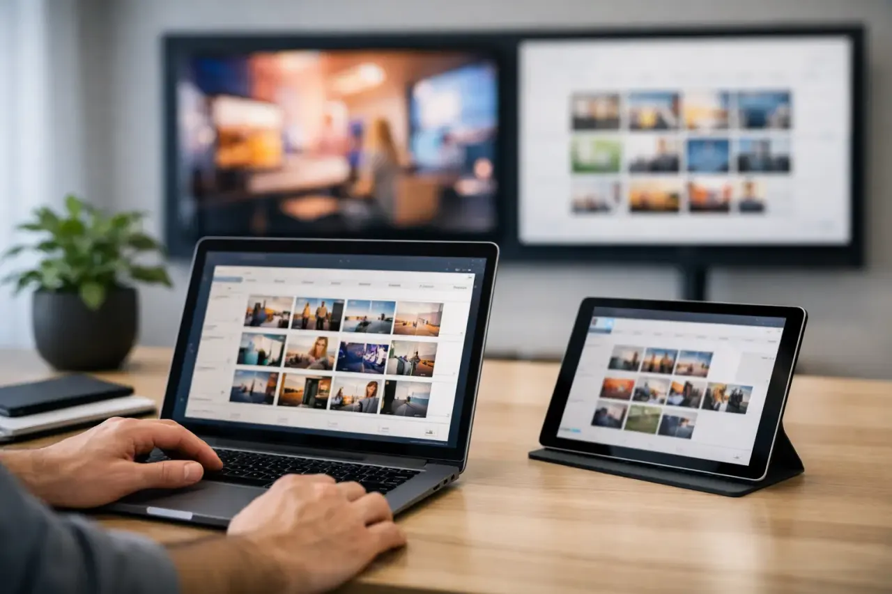 Scheduling digital signage screen content with a calendar dashboard