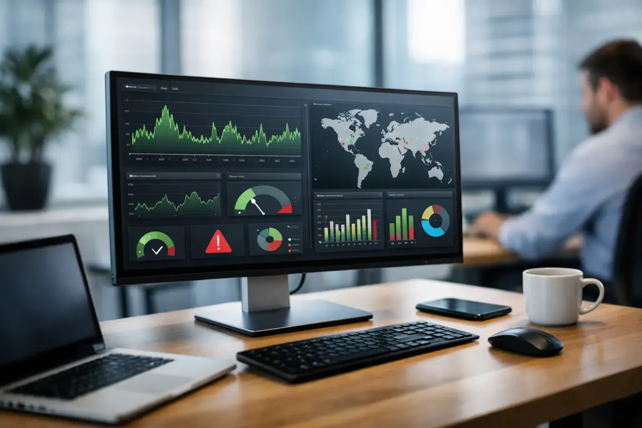 Screen uptime monitoring software alerting on an offline digital sign